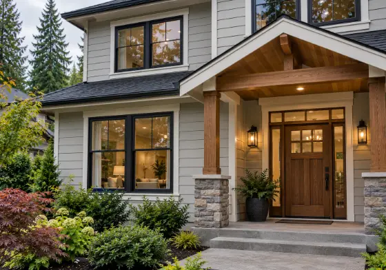 New windows and an entry door on a home